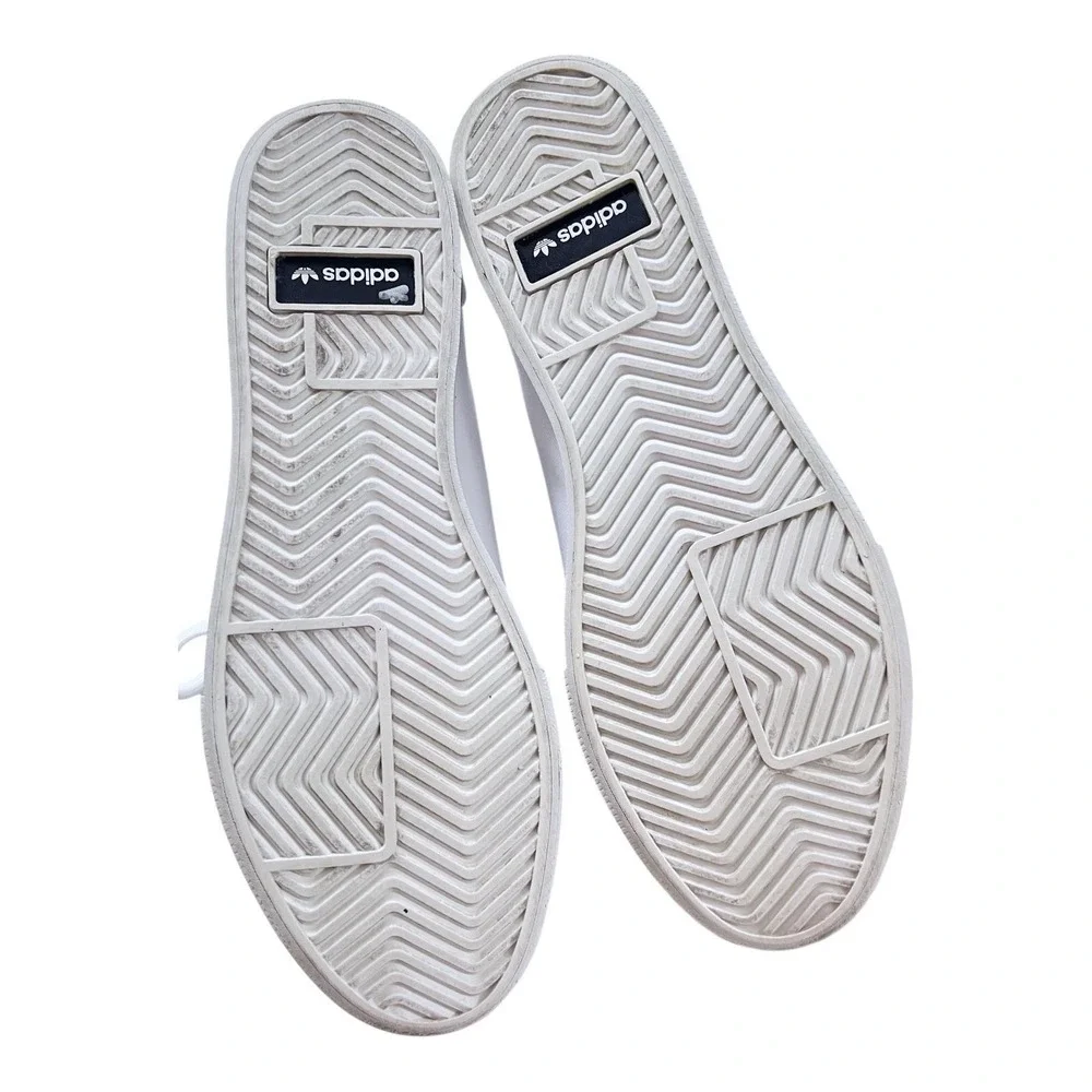 Adidas Sleek White Sneakers Rainbow and Gold Logo Canvas Shoes Womens 9M - Picture 7 of 7